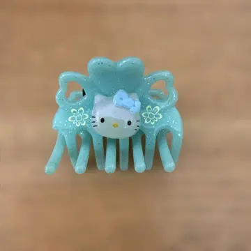 산리오 헤이세이 레트로 헬로키티 스카이블루 헤어 클립 2000년제