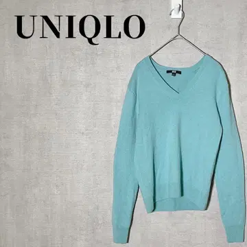 유니클로 UNIQLO 캐시미어 V넥 스웨터 손세탁 가능 그린 사이즈 S