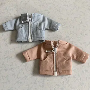 인형용 지퍼 달린 자켓 2색 세트
