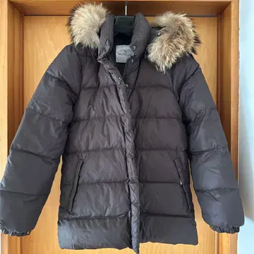 MONCLER 브라운 다운 자켓 퍼 포함