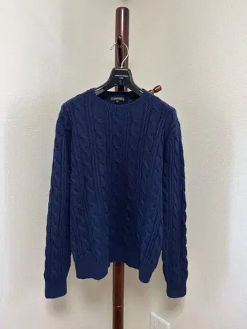 매킨토시 런던 캐시미어 울 게이지 케이블 니트 L