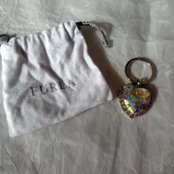 FURLA 하트형 크리스탈 키링 새상품급