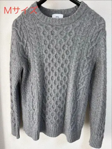 [그린라벨] 긴팔 니트 태즈메이니아 울 그레이 M 사이즈