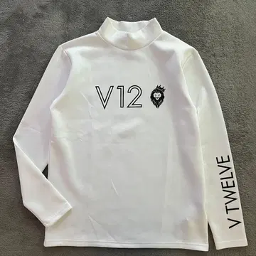 V12 비투엘브 모크넥 하이넥 긴팔 셔츠 화이트 M 골프