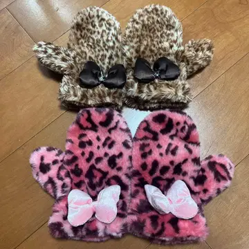 디즈니 미니 레오파드 무늬 장갑 세트 판매