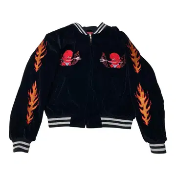 초레어 레드 핫 데빌 JUNGLE STORM 벨로아 자켓 L 블랙