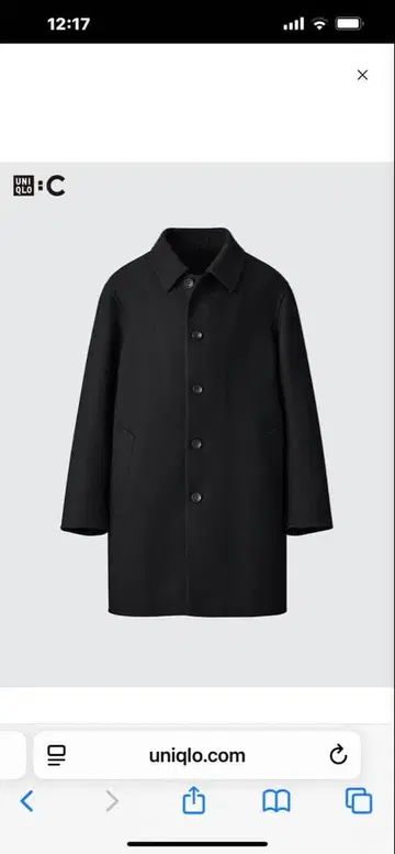 UNIQLO 더블 페이스 코트 블랙 XXL