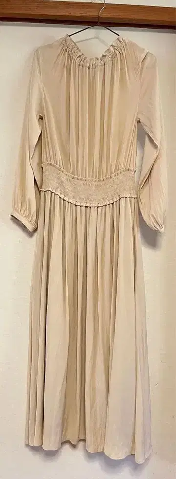 Ray BEAMS 베이지 긴팔 셔츠 원피스