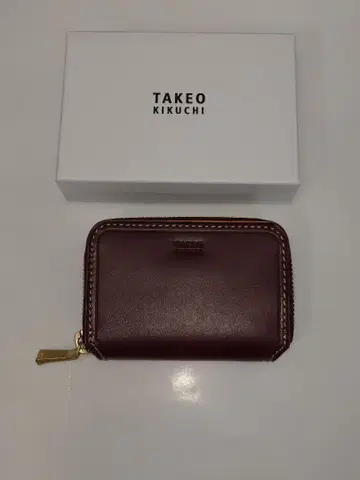 TAKEO KIKUCHI 다케오 키쿠치 서페이스 동전 지갑 보르도