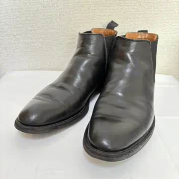 리갈 블랙 레더 사이드 고어 부츠 709R 25C