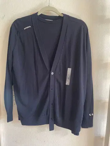 유니클로 안야 힌드마치 네이비 가디건 스웨터 세트