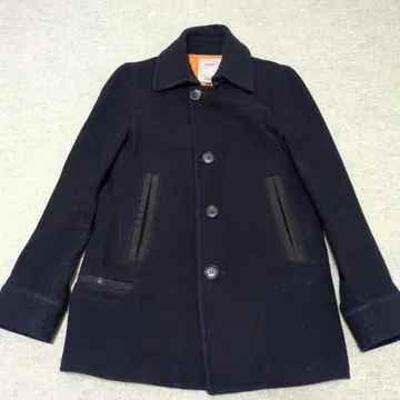 나리후리 narifuri 캐시미어 혼방 싱글 피코트 울 네이비 M