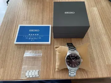 SEIKO 스테인리스 스틸 시계 블랙 다이얼