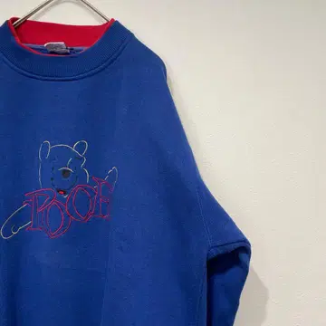 푸우 90s 맨투맨 자수 디즈니