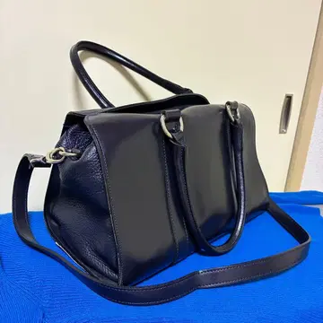 이탈리아제 네이비 천연 가죽 레더 보스턴 백 비즈니스 백 2WAY