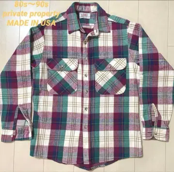 80s~90s private property USA제 코튼 플란넬 셔츠