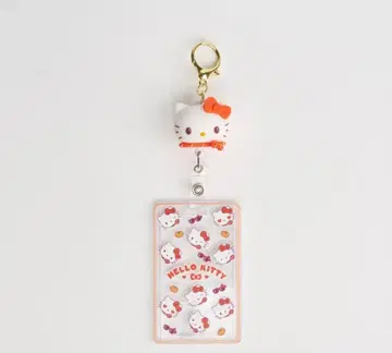 헬로키티 ID 카드 홀더 릴 포함 객실 승무원 산리오