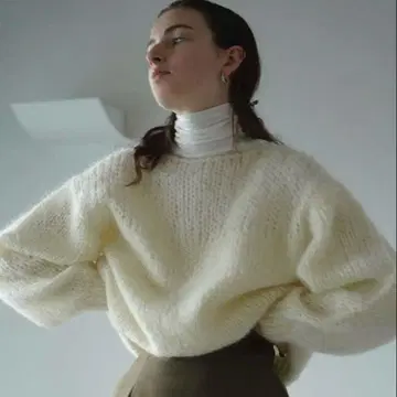 CLANE 하프 시어 루즈 모헤어 니트 탑스