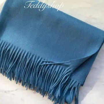 최고급 캐시미어 100% 대형 스톨 피콕 블루