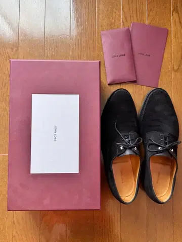 존 롭 로퍼 크로프트 스웨이드 더비 슈즈 uk8.5 블랙