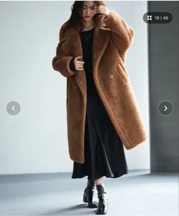 브라운 무스탕 코트 M 사이즈