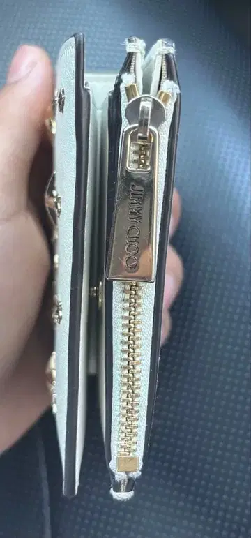 JIMMY CHOO 별 모양 장식 이단 접이식 지갑