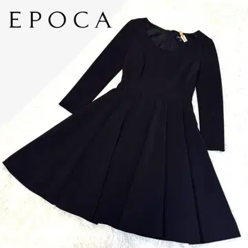 [ 에포카 ] A라인 블랙 플레어 원피스 골드 지퍼 새상품급