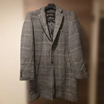 [ ] 새상품급 체크 무늬 체스터 코트 그레이 EDIFICE