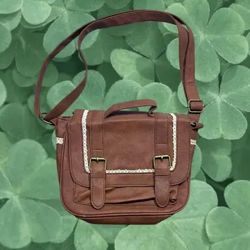 00s 가죽 레이스 브라운 카멜 백 모리걸 페어리 그런지