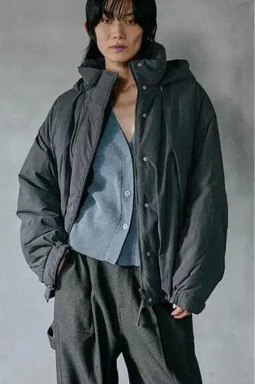 택 포함 에어 써멀 2WAY 숏코트