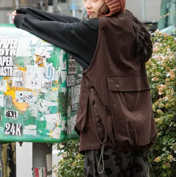 niko and - 보이즈 실루엣 포켓 베스트 2 브라운