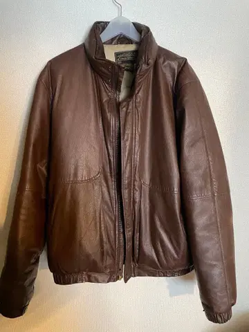 Eddie Bauer 가죽 다운 브라운 XL 80s 에디 바우어
