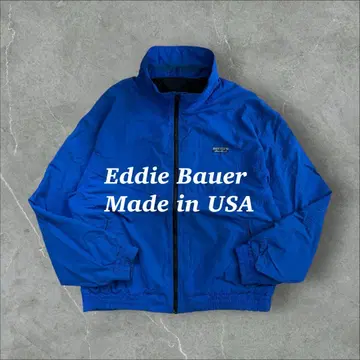 80s 미국제 Eddie Bauer 나일론 블루종 블루 블랙택 L 사이즈