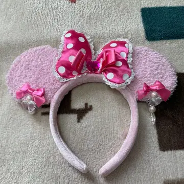 디즈니 미니 귀찌 머리띠 핑크