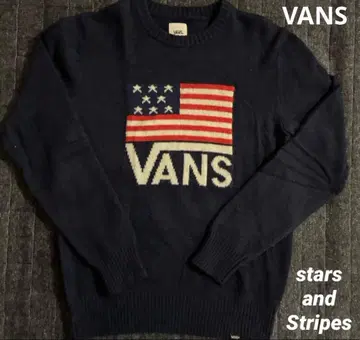 VANS 반스 니트 성조기 미국 국기 울 혼방 네이비
