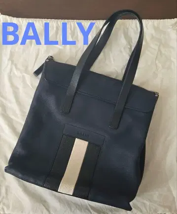 BALLY 네이비 가죽 토트백