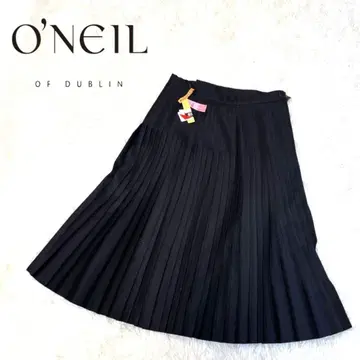[ 오닐 오브 더블린 ] 플리츠 스커트 울 랩 블랙 레어 새상품급