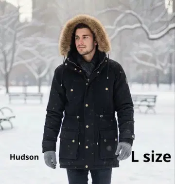 Hudson 블랙 모즈 코트 플리스 라이닝 24A815