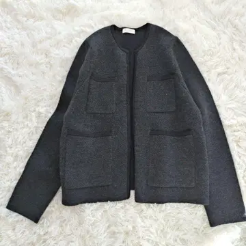 보르지 Ballsey 울 나일론 부클레 프론트 오픈 가디건