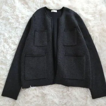 보르지 Ballsey 울 나일론 부클레 프론트 오픈 가디건