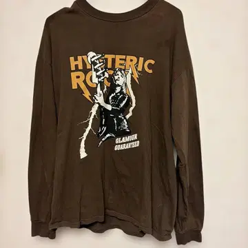 HYSTERIC ROCK 롱 슬리브 T셔츠 브라운