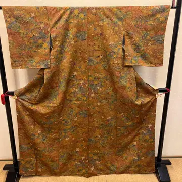 기모노 코몬 이중 기모노 순수 실크 미사용