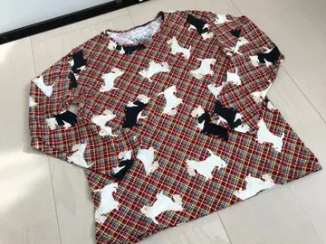 새상품급 원더풀 월드 격자 화이트 블랙 테리어견 티셔츠