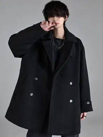 ADRER Beaver melton over P-coat BLACK