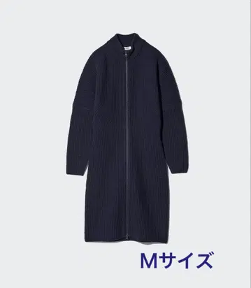 라무 지퍼 미디 원피스 네이비