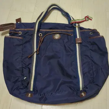 오로비안코 네이비 나일론 토트백