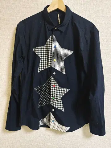 FRAPBOIS 별 모양 패턴 긴팔 셔츠 네이비