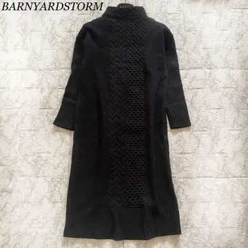 밴야드 스톰 원피스 니트 원피스 케이블 니트 블랙 블랙