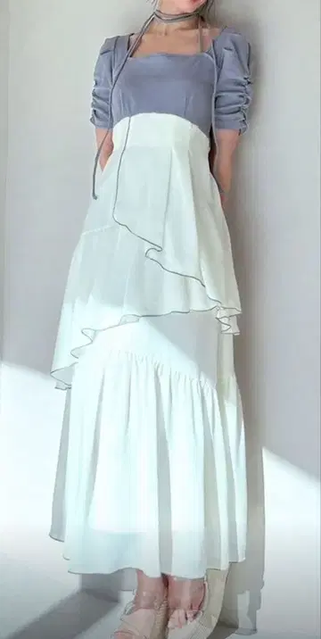 RESEXXY 바이컬러 메로우 플레어 원피스