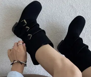 웨스턴 부츠 버클 포함 블랙